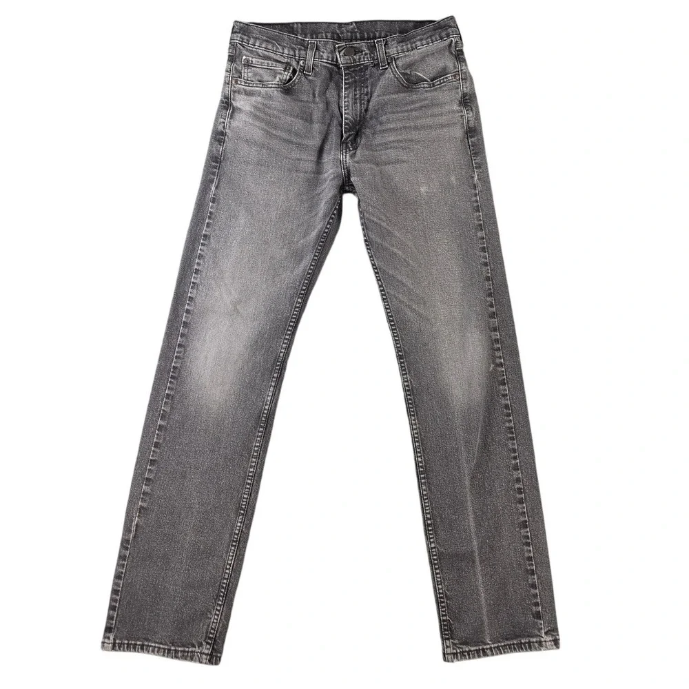 Levi's 505 Regular Fit Jeans Men's 33x32 Black Gray Wash Denim